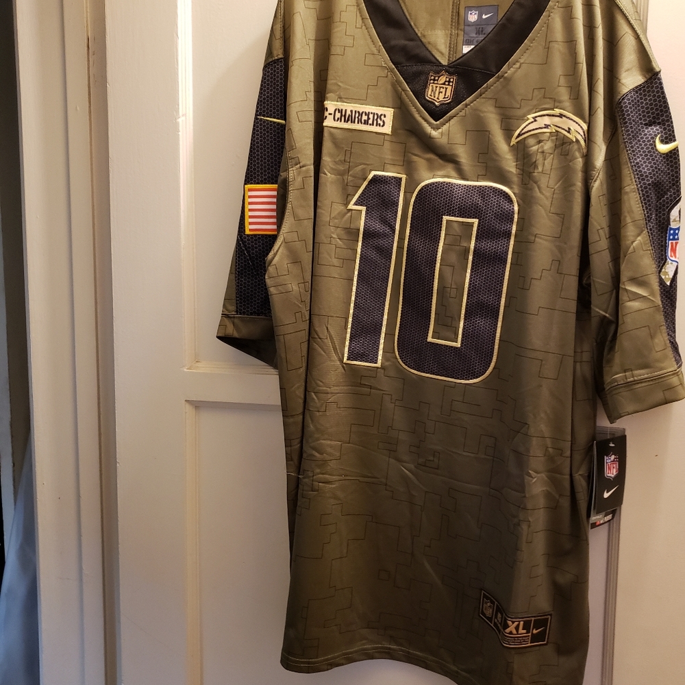 Men's #10 Los Angeles Chargers jersey.